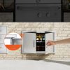 Duplaszárnyú kültéri grillajtó 711x482 mm beépíthető rozsdamentes acél ajtó konyhaszigethez