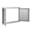 Duplaszárnyú kültéri grillajtó 711x482 mm beépíthető rozsdamentes acél ajtó konyhaszigethez