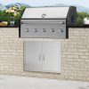Rozsdamentes acél kétszárnyú konyhaszekrény ajtó front 787x609 mm duplafalú kültéri ajtó grillszigethez
