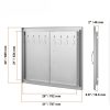 Rozsdamentes acél kétszárnyú konyhaszekrény ajtó front 787x609 mm duplafalú kültéri ajtó grillszigethez