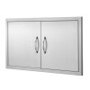 Rozsdamentes acél konyhaszekrény ajtó front 863x482 mm dupla kültéri ajtó grillszigethez, szekrényhez