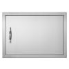 Rozsdamentes acél konyhaszekrény ajtó front 610x432 mm egyajtós kültéri ajtó grillszigethez