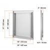 Rozsdamentes acél grillajtó 457x533 mm inox kültéri konyhaajtó süllyesztett grillállomáshoz, kültéri szekrényhez