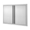 Grillajtó 914x610 mm dupla rozsdamentes acél szekrényajtó süllyesztett fogantyúval kültéri konyhához