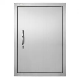   Inox kültéri konyha ajtófront egyszárnyú grillajtó 457x610 mm kültéri rozsdamentes BBQ ajtó állítható nyitásiránnyal
