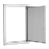 Inox kültéri konyha ajtófront egyszárnyú grillajtó 457x610 mm kültéri rozsdamentes BBQ ajtó állítható nyitásiránnyal