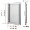 Inox kültéri konyha ajtófront egyszárnyú grillajtó 457x610 mm kültéri rozsdamentes BBQ ajtó állítható nyitásiránnyal