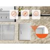 Inox kültéri konyha ajtófront egyszárnyú grillajtó 457x610 mm kültéri rozsdamentes BBQ ajtó állítható nyitásiránnyal