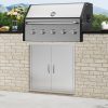 Rozsdamentes acél konyhaszekrény ajtó front 790x790 mm kétszárnyú, négyzetes kültéri ajtó grillszigethez