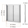 Rozsdamentes acél konyhaszekrény ajtó front 790x790 mm kétszárnyú, négyzetes kültéri ajtó grillszigethez