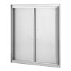 Rozsdamentes acél konyhaszekrény ajtó front 790x790 mm kétszárnyú, négyzetes kültéri ajtó grillszigethez