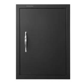   Matt fekete kültéri konyhaszekrény ajtó front 415x570 mm egyajtós porfestett ajtó grillszigethez