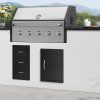 Matt fekete kültéri konyhaszekrény ajtó front 415x570 mm egyajtós porfestett ajtó grillszigethez