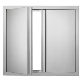   Dupla kültéri konyhaajtó grill ajtófront 660x610 mm rozsdamentes acél kültéri ajtó grillkonyhához