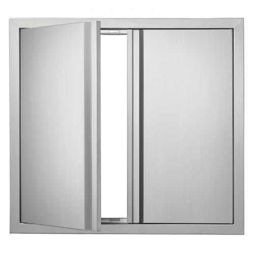 Dupla kültéri konyhaajtó grill ajtófront 660x610 mm rozsdamentes acél kültéri ajtó grillkonyhához