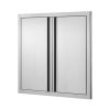 Dupla kültéri konyhaajtó grill ajtófront 660x610 mm rozsdamentes acél kültéri ajtó grillkonyhához