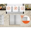 Dupla kültéri konyhaajtó grill ajtófront 660x610 mm rozsdamentes acél kültéri ajtó grillkonyhához