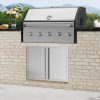 Dupla kültéri konyha ajtófront grillajtó 787x609 mm rozsdamentes kültéri BBQ ajtó süllyesztett fogantyúval