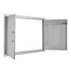 Grill ajtó kültéri kétszárnyú ajtó 990x660 mm rozsdamentes BBQ szekrényajtó, süllyesztett telepítéshez