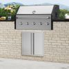 Grillajtó dupla szekrényajtó 610x610 mm rozsdamentes acél kültéri BBQ ajtó süllyesztett fogantyúkkal