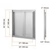 Grillajtó dupla szekrényajtó 610x610 mm rozsdamentes acél kültéri BBQ ajtó süllyesztett fogantyúkkal