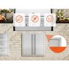 Grillajtó dupla szekrényajtó 610x610 mm rozsdamentes acél kültéri BBQ ajtó süllyesztett fogantyúkkal