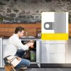 Rozsdamentes acél grillajtó dupla falú kültéri ajtó 71x48 cm kétrétegű inox BBQ ajtó fogantyúval