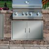 Rozsdamentes acél grillajtó 99x66 cm inox kültéri dupla BBQ ajtó kültéri konyhához