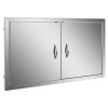 Rozsdamentes acél grillajtó 99x66 cm inox kültéri dupla BBQ ajtó kültéri konyhához