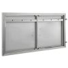 Rozsdamentes acél grillajtó 99x66 cm inox kültéri dupla BBQ ajtó kültéri konyhához