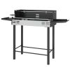 Barbecue charcoal grill and skewer in one grill with rotating skewer 118x32x90 cm black BBQ grill