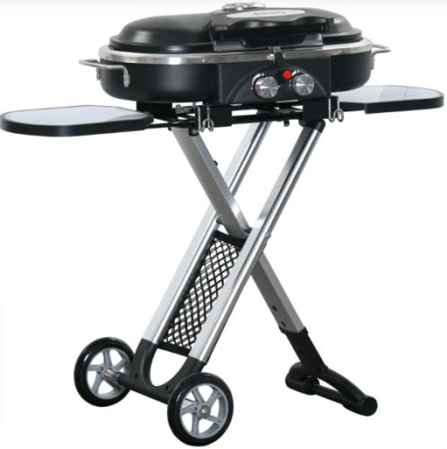 Gázgrill összecsukható BBQ grill kocsi 100x41,6x82,5 cm 2 égővel