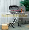 Gas grill folding BBQ grill cart 100x41.6x82.5 cm with 2 burners