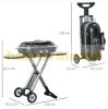 Gas grill folding BBQ grill cart 100x41.6x82.5 cm with 2 burners