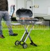 Gas grill folding BBQ grill cart 100x41.6x82.5 cm with 2 burners