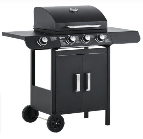 Gas grill BBQ grill cart 110x50x100 cm with 3 burners + 1 side burner