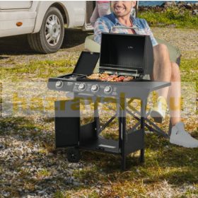   Gázgrill BBQ grill kocsi 110x50x100 cm 3 égővel+1 oldalsó égő