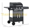 Gázgrill BBQ grill kocsi 110x50x100 cm 3 égővel+1 oldalsó égő