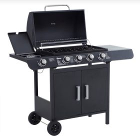   Gázgrill BBQ grill kocsi 125x51x100 cm 4 égővel+1 oldalsó égő