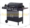 Gázgrill BBQ grill kocsi 125x51x100 cm 4 égővel+1 oldalsó égő