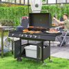 Gázgrill BBQ grill kocsi 129x56x110 cm 4 égővel+1 oldalsó égő