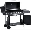 Gas grill BBQ grill cart 135x50x100 cm with 6 burners + 1 side burner