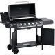 Gas grill BBQ grill cart 135x50x100 cm with 6 burners + 1 side burner