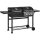 Gas grill and charcoal grill BBQ grill cart 161x53x101 cm with 3 burners, thermometer and warming trays