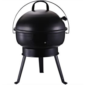   Grillsütő felnyitható fedeles gömbgrill hordozható faszenes BBQ 