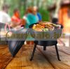 Barbecue grill with openable spherical grill portable charcoal BBQ 