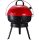 Barbecue grill with openable spherical grill portable charcoal BBQ red-black