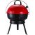 Grillsütő felnyitható fedeles gömbgrill hordozható faszenes BBQ piros-fekete