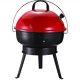 Barbecue grill with openable spherical grill portable charcoal BBQ red-black