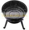 Barbecue grill with openable spherical grill portable charcoal BBQ red-black